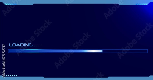 Obraz Cyber HUD Loading Interface — Holographic Data Processing Screen Vector
