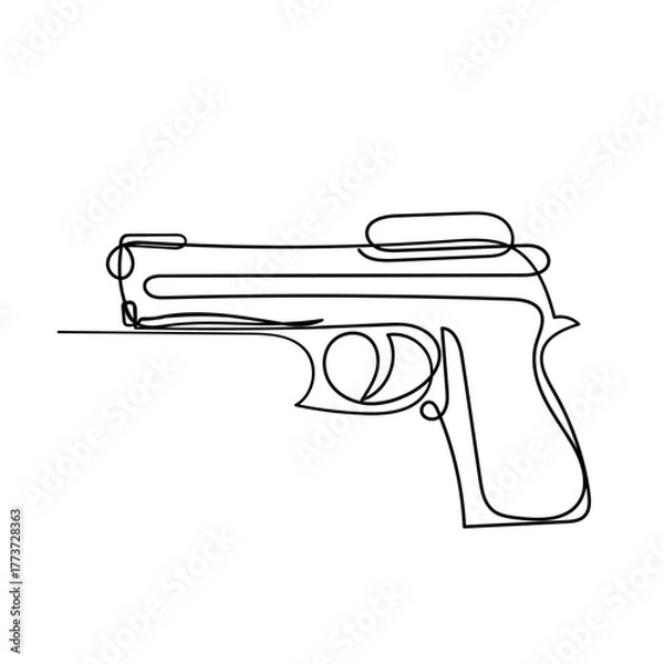 Obraz continuous line drawing hand gun