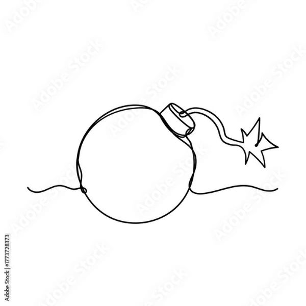 Obraz continuous line drawing cartoon explosion