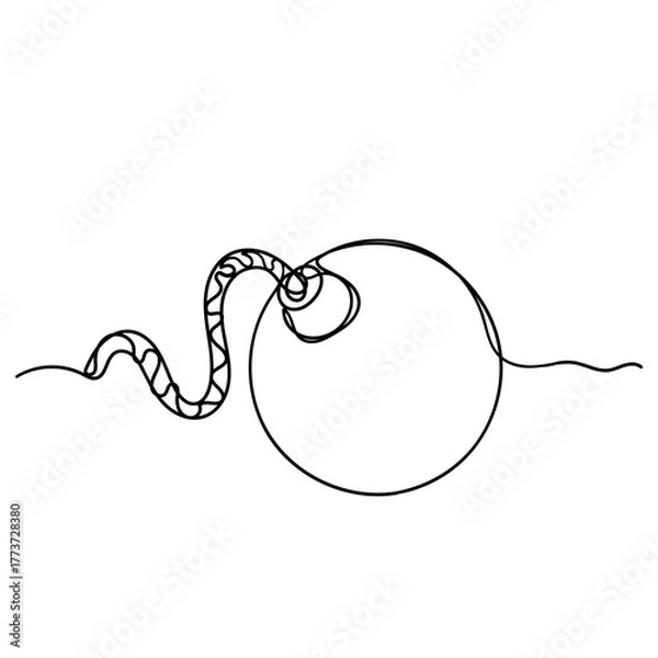 Obraz continuous line drawing cartoon explosion