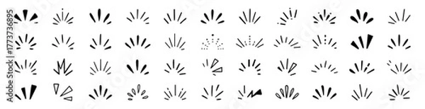 Fototapeta Doodle sparkle burst set on transparent background