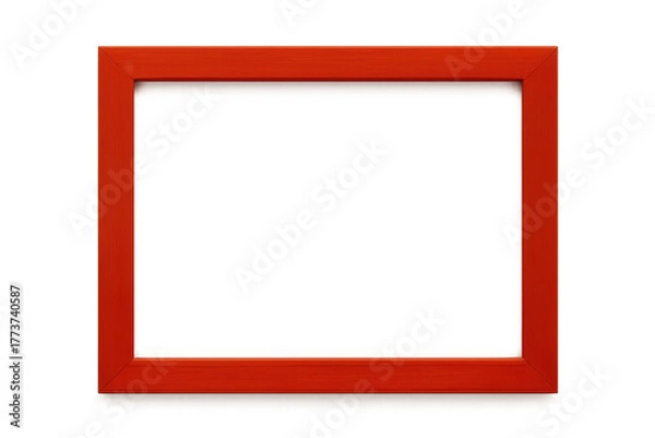 Fototapeta Red frame creating empty space for content, a modern rectangular border on transparent background
