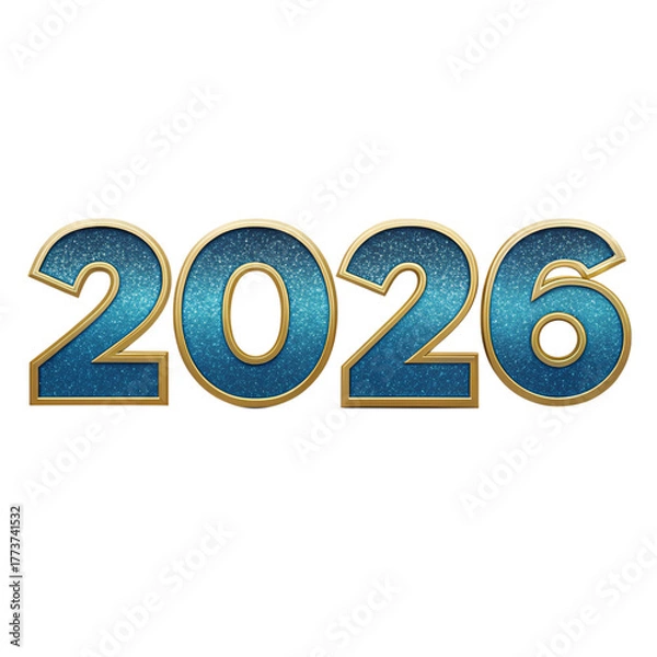 Obraz Sparkling blue 2026 numbers celebrate future successes
