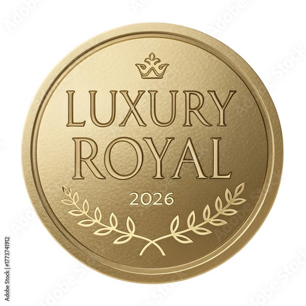 Obraz Elegant gold seal with crown and laurel for luxury