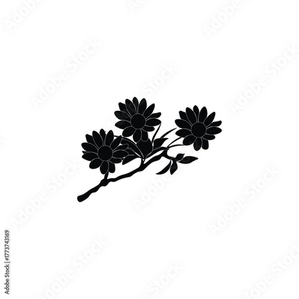 Obraz Flower with bloack