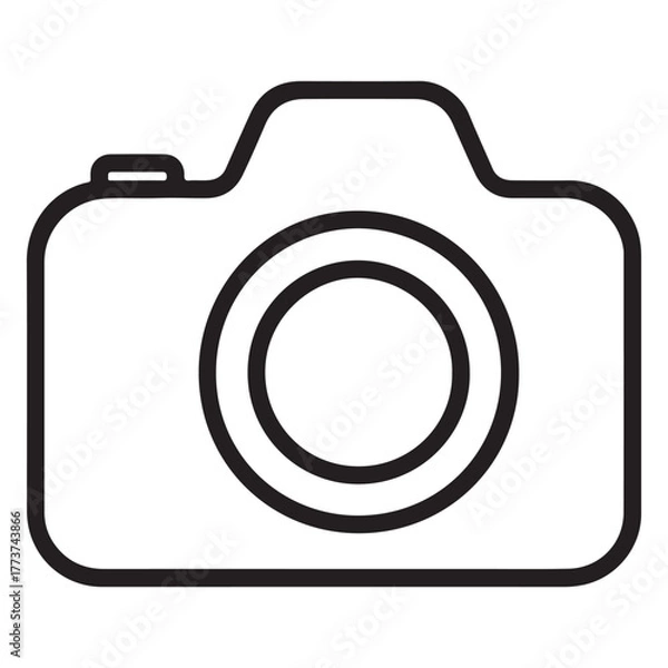 Fototapeta Camera photography line art minimal outline vector icon