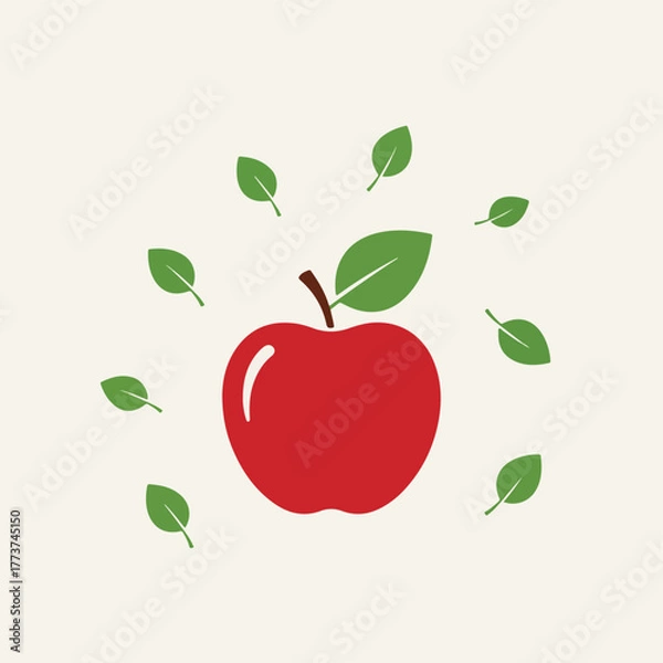 Fototapeta vector illustration of an apple