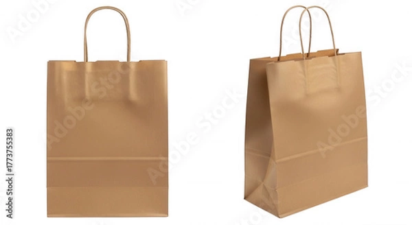 Obraz Brown paper shopping bags isolated on a transparent background