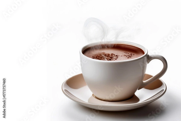 Obraz 湯気が上がる暖かいココア
