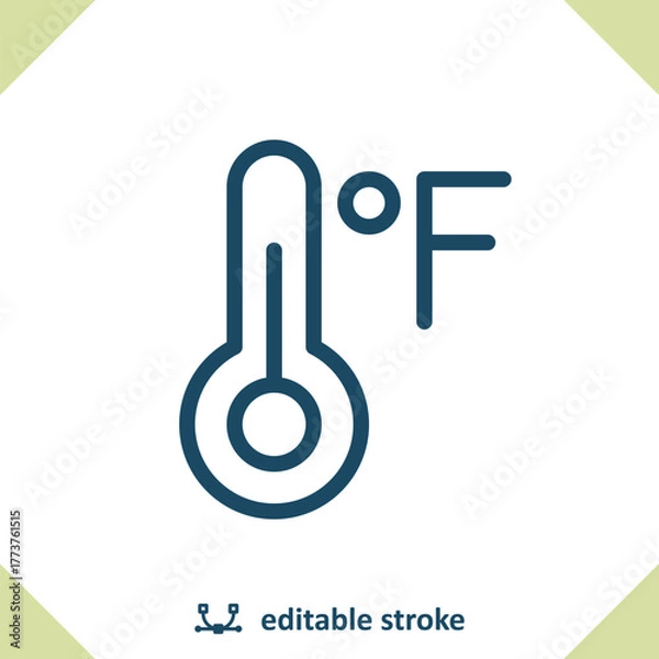 Obraz Thermometer Icon. Temperature, Weather, Fahrenheit, Degrees