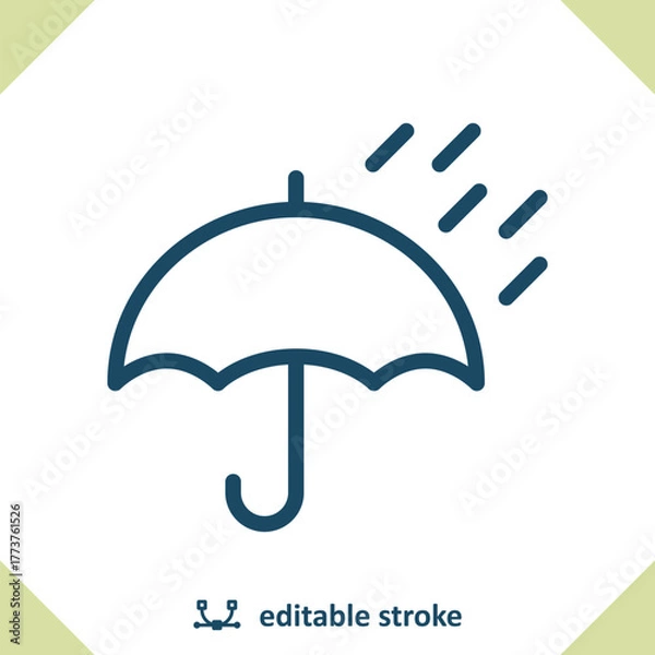 Obraz Umbrella, Rain Icon. Raining, Weather, Raindrop, Droplet