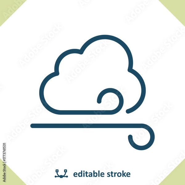 Fototapeta Wind Icon - Windy, Weather, Cloud, Cloudy