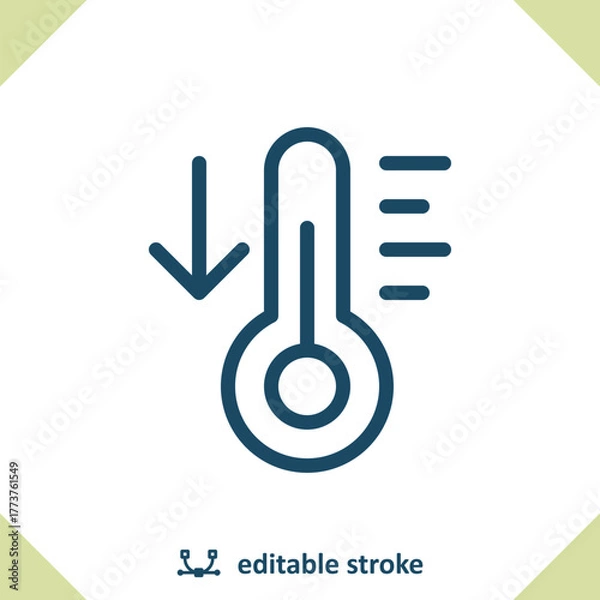Obraz Thermometer Icon. Temperature, Weather, Heat, Cold
