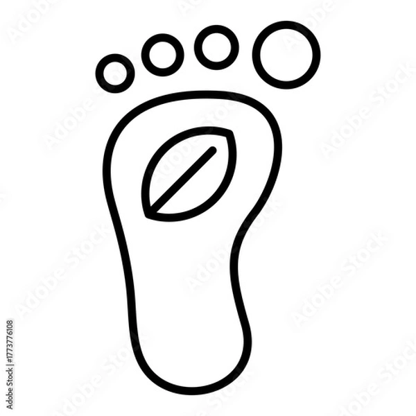 Fototapeta Carbon Footprint Icon. Vector Line Icon