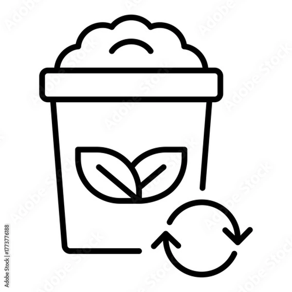 Fototapeta Composting Icon. Vector Line Icon