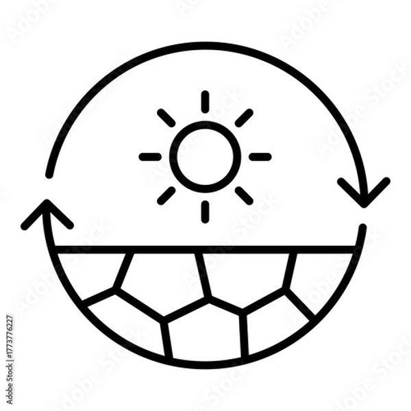 Fototapeta Drought Management Icon. Vector Line Icon