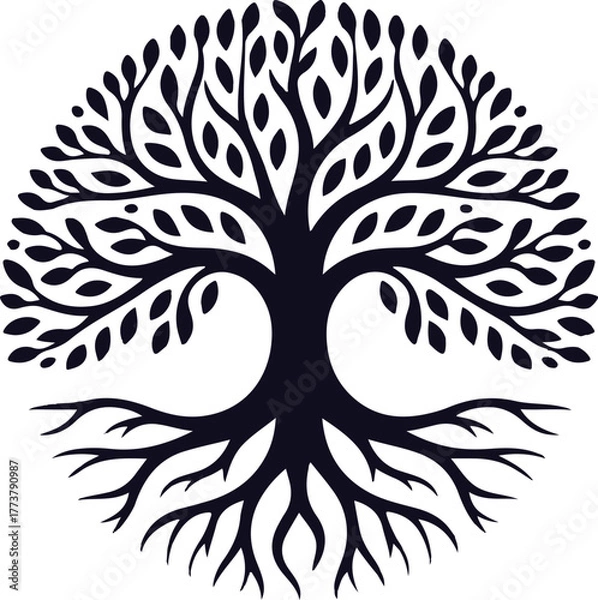 Obraz A tree icon design vector art illustration