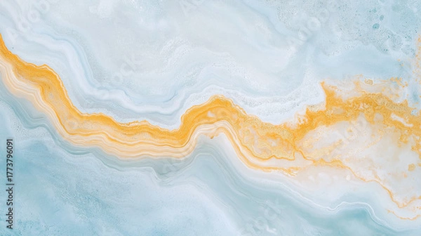 Fototapeta 青と金が織りなす優雅なマーブルテクスチャ