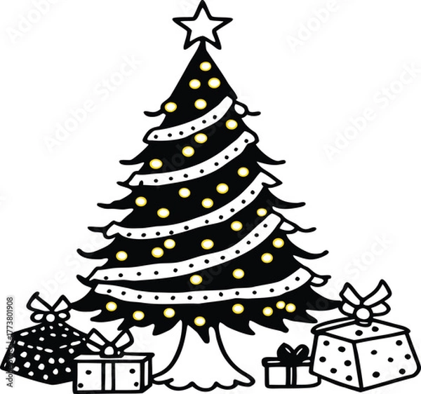 Obraz christmas tree with gifts