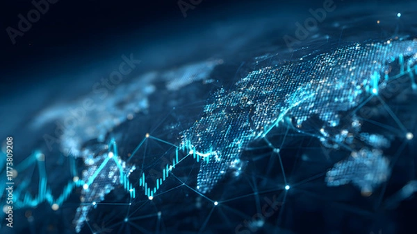 Fototapeta Business and economic growth on global business network