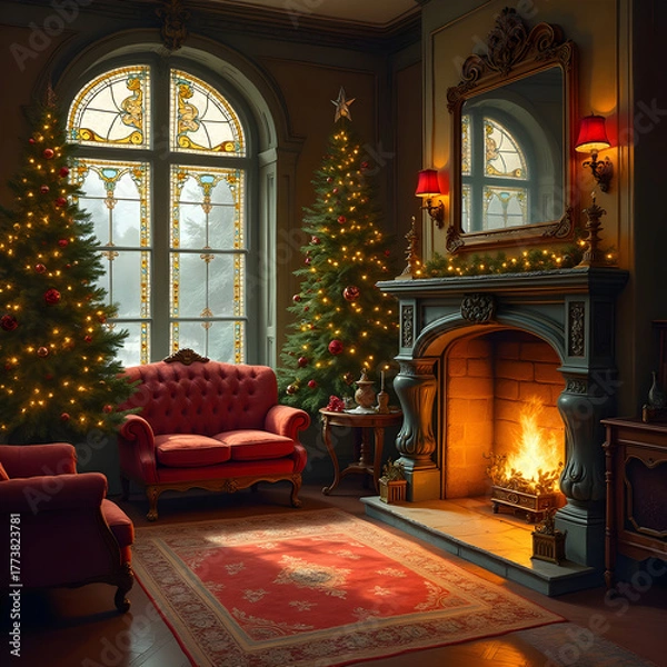 Obraz Victorian Xmas room