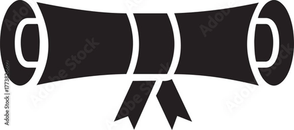 Fototapeta Diploma Scroll Icon Vector - Achievement, Graduation, Education, or Certificate Symbol