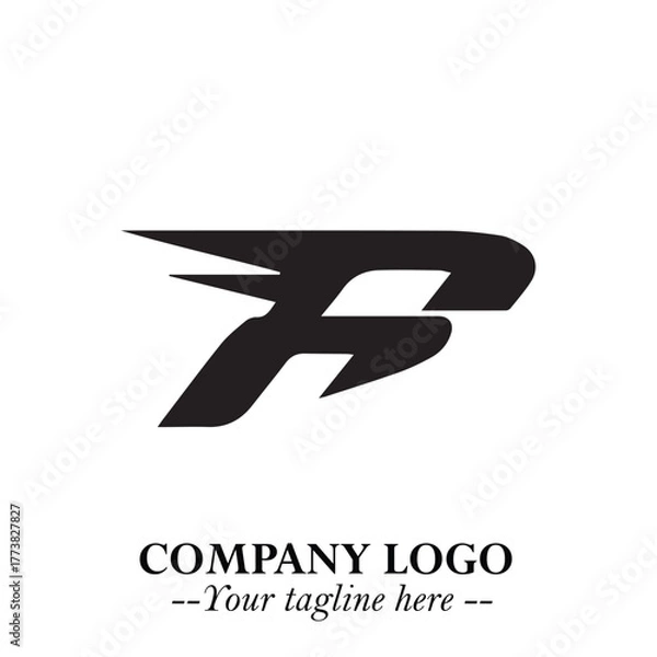 Fototapeta Car Running Fast Logo Symbol in Black on the White Background with Dynamic Speed Design