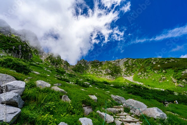 Obraz 8月の千畳敷カールの風景