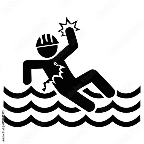 Obraz black safety warning icons