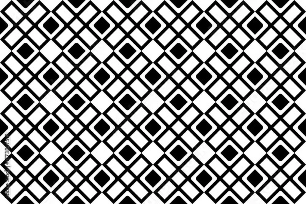 Fototapeta Seamless rug, carpet geometric monochrome pattern.