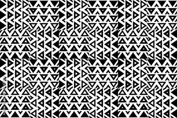 Fototapeta Texture seamless pattern with triangles, monochrome seamless pattern.