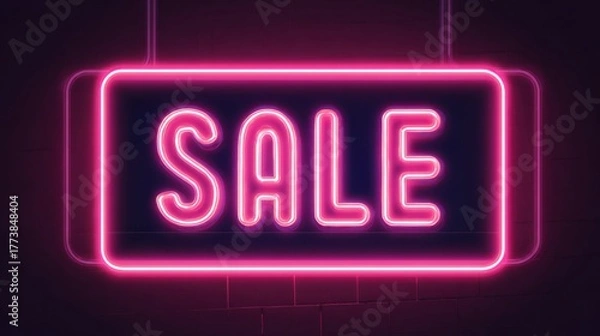 Obraz vibrant pink neon sale sign