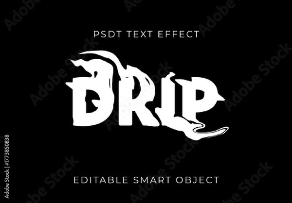 Obraz Black Liquid Blurry Distortion Text Effect Bold Melting Font