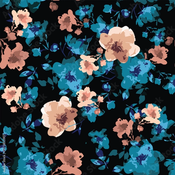 Obraz seamless background with cherry blossom flowers