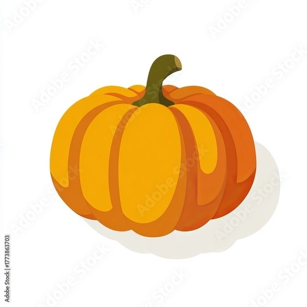 Fototapeta A vibrant and juicy pumpkin, perfect for autumn decorations and festive celebrations. Its rich orange color and distinctive shape capture the essence of fall