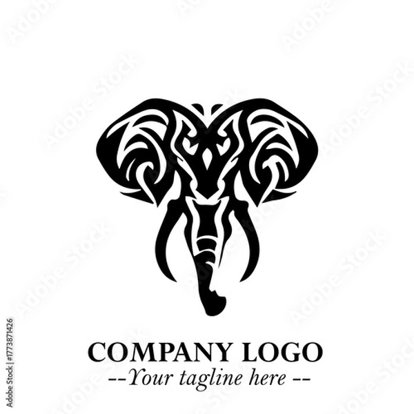 Fototapeta Majestic Elephant Logo Symbol with Elegant Minimalist Design and Powerful Modern Style