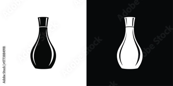 Fototapeta Minimal Decorative Vase Vector, Elegant Black and White Pot Illustration Symbolizing Simplicity, Culture, and Spiritual Balance