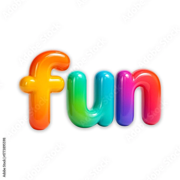 Obraz Fun 3D Balloon Text Effect PNG Isolated Design