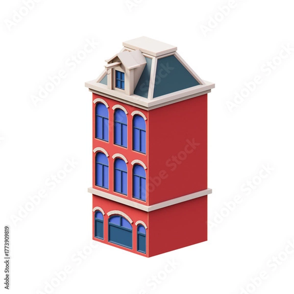 Obraz house building 3d illustration