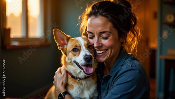 Obraz Emotional Bond: The First Hug on Adoption Day