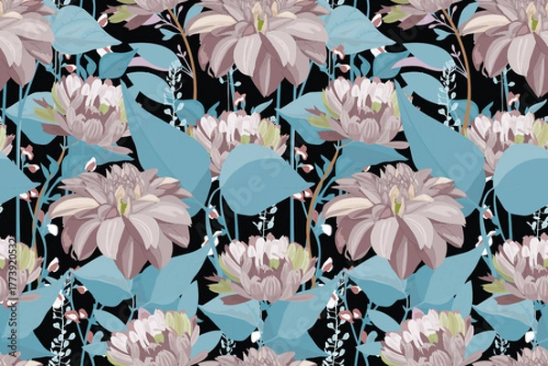 Fototapeta Vector floral seamless pattern