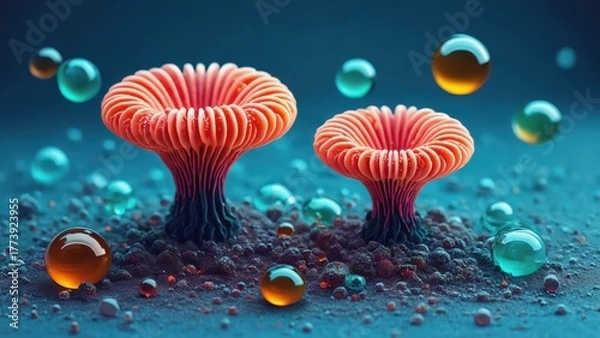 Fototapeta micro mushroom background wallpaper
