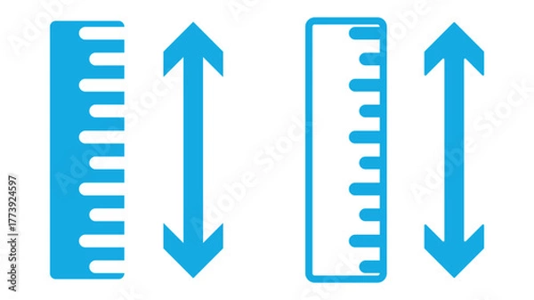 Obraz Body measurement vector icon set. Height and width human measure icon. Human height icon set. Height measurement icon set. Scale tall human. 