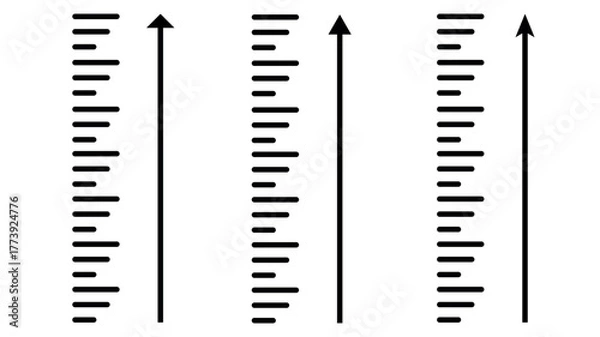 Obraz Adjustable height icon collection. Line vector sign, symbol for web and mobile. row height icon. Social distance measure flat sign design. Distance dimension symbol pictogram.