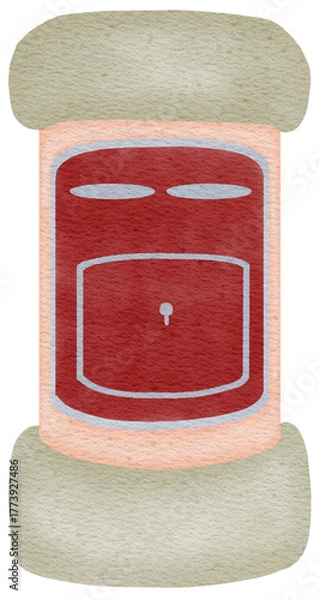 Fototapeta Illustration for Valentine's Day The Day of Love Envelope Heart Letters and Key Romance Graphic