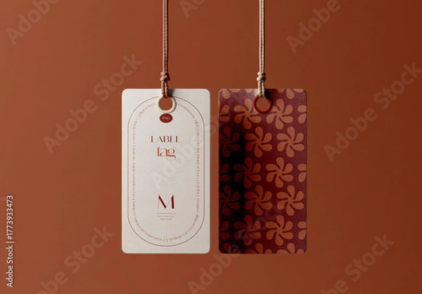 Fototapeta Hanging Label Tag Mockup Set