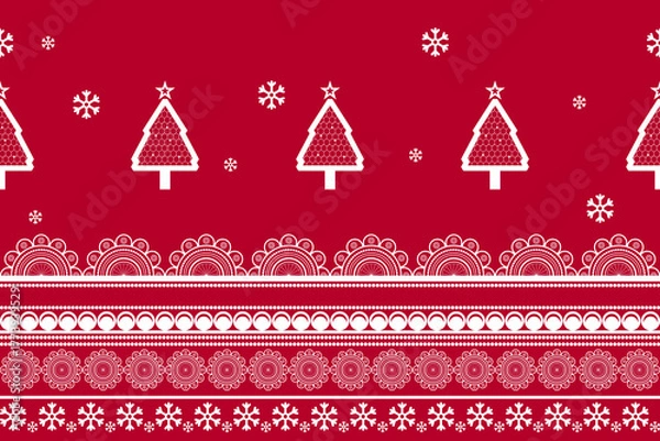 Fototapeta christmas seamless pattern with christmas trees, stars. Xmas wallpapers,design illustration for woven textile printing,card,picture books, Gift wrapping paper,New Year's vector of a party background