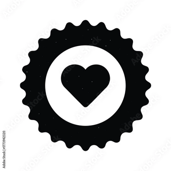 Obraz love stamp silhouette Valentine’s Day vector icon