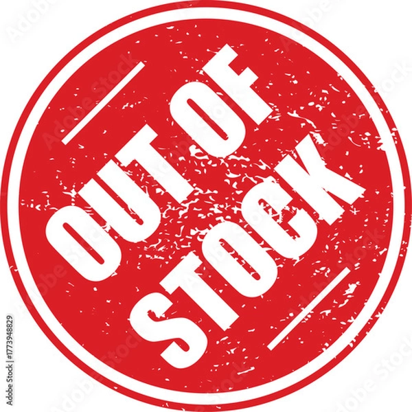 Obraz grunge textured out of stock stamp for retail and product notice design