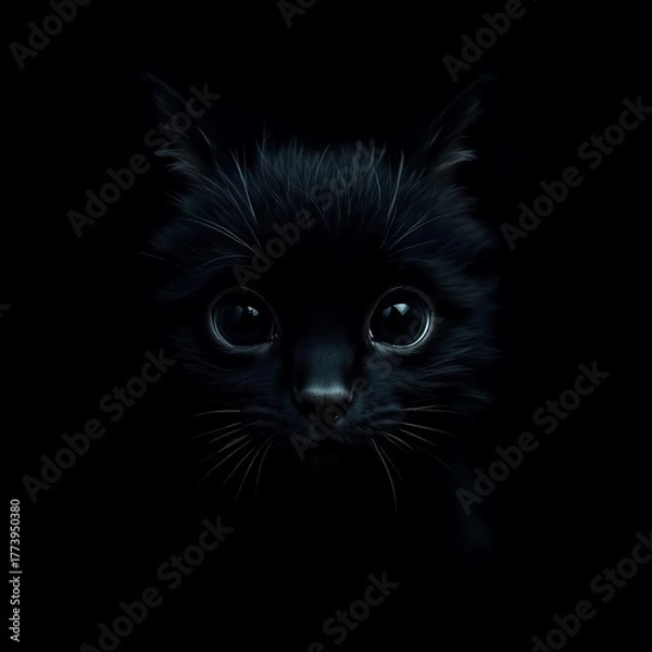 Obraz black cat portrait